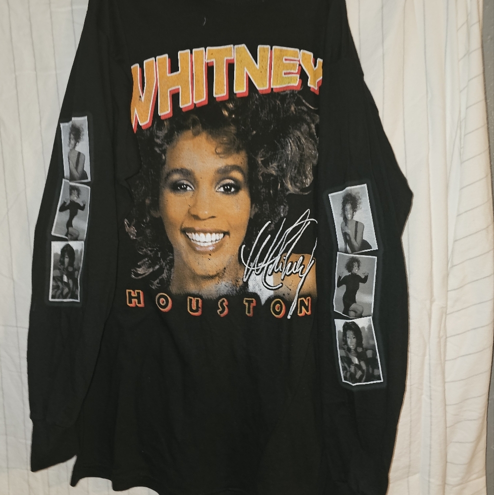 Black Whitney Houston Graphic Long Sleeve Top
